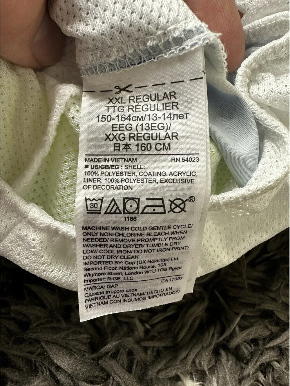 Gap Kids Swim Trunks XXL 14 16 Boys Blue White Striped Board Shorts UPF 40 NWT